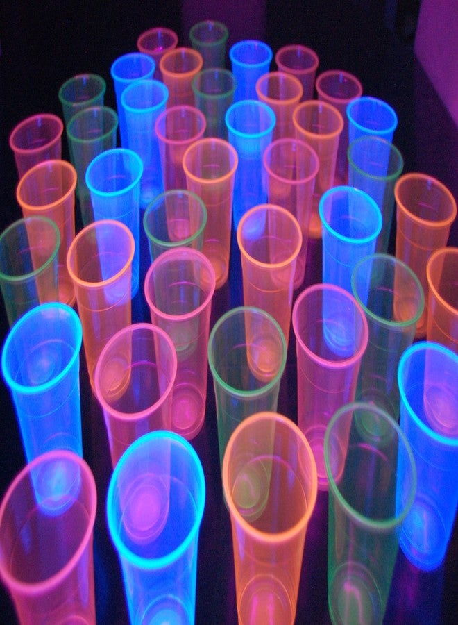 DirectGlow LLC DirectGlow 12oz Neon Assorted Blacklight Reactive Soft Plastic Cups (Multicolor, 40) - Image 1